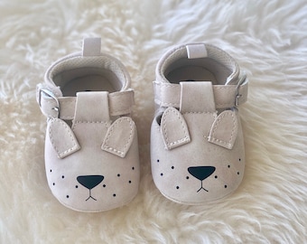 Puppy Baby Shoes - Bone | Baby Shoes | Baby Booties | Baby's First Shoes | Baby Shower, New Baby | New Mum | Baby Announcement | Pre Walker