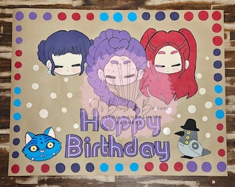 K-Pop Demon Hunters Birthday Banner | Anime Party Backdrop | Custom Demon Hunter Banner | K-Pop Theme Party Decor | Personalized Party Sign
