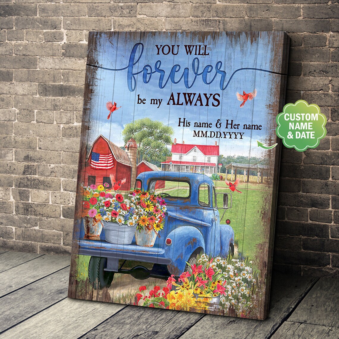 Custom canvas for husband and wife/ couple personalized name Etsy