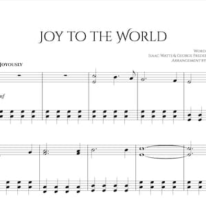 Joy to the World Piano Sheet Music, Easy to Intermediate Piano, Xmas Piano Sheet Music, Christmas Carols, Simplified Christmas Music