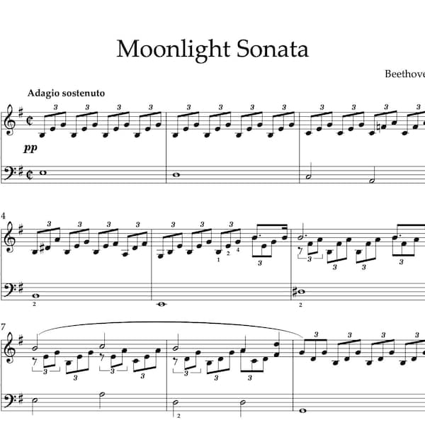 Piano Sonata Sheet Etsy Piano Sonata Sheet Etsy