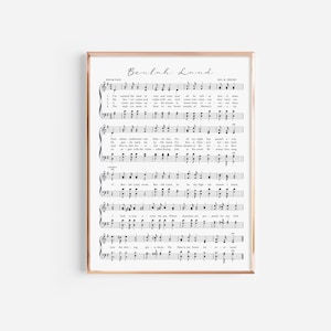 Stampa dell&#39;inno beulah Land, stampa dell&#39;inno del solfeggio, arte dell&#39;inno, spartiti digitali, inno stampabile, decorazione della chiesa, arte cristiana, arte murale a stampa grande