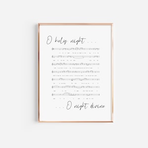 O Holy Night Hymn, O Holy Night Decor, Christmas Hymns, Xmas Poster, Christmas Music, Farmhouse Decor, Christmas Decor, Printable Xmas Art