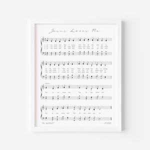 Jesus Loves Me Hymn Print, Hymn Wall Art, Printable Hymns, Sheet Music Poster, Nursery Wall Art, Large Print Wall Art, Hymn Prints, Kids
