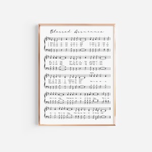 Blessed Assurance Hymn Print, Shape Note Music, Hymnal Page, Printable Hymns, Hymn Wall Art, Farmhouse Decor, Christian Wall Art, Hymn Music
