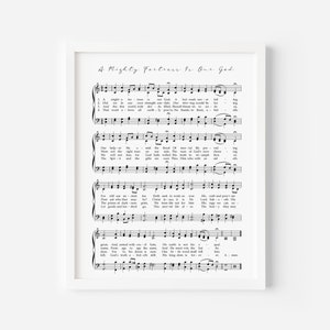 A Mighty Fortress Is Our God Hymn Print, Vintage Sheet Music, Instant Download, Digital Hymn, Printable Hymn, Farmhouse Decor, Hymn Wall Art