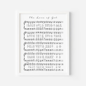 The Love of God Hymn Print, Printable Hymns, Hymn Music Page, Digital Hymn, Hymn Wall Art, Large Print Wall Art, Hymn Art, Farmhouse Decor