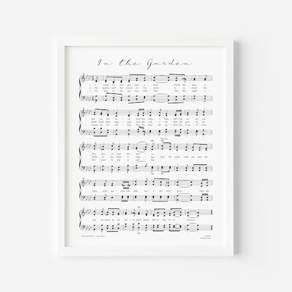 In the Garden Hymn Print Etsy