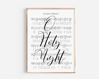 O Holy Night Hymn, Christmas Hymns, O Holy Night Decor, Christmas Music, Christmas Carols, Farmhouse Decor, Christmas Decor, Christmas Art