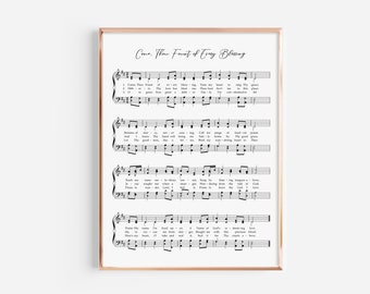 Come Thou Fount of Every Blessing, Shape Note Hymn Print, Hymn Prints, Hymn Wall Art, Large Print Wall Art, Printable Hymns, Christian Decor