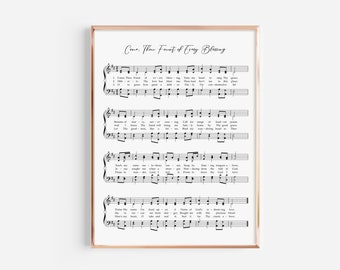 Come Thou Fount of Every Blessing, Shape Note Hymn Print, Hymn Prints, Hymn Wall Art, Large Print Wall Art, Printable Hymns, Christian Decor