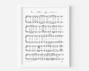 In the Garden Hymn Print, Sheet Music Art, Hymn Art, Hymnal Sheet, Home Decor, Church Decor, Music Page, Hymn Sheet Music, Printable Hymns