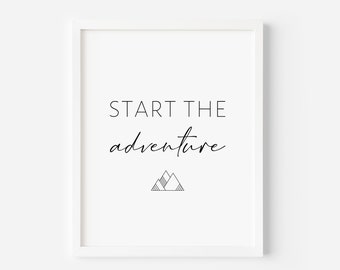 Start the Adventure, Start of Something New, The Adventure Begins, Traveller Gift, Wedding, Graduate Gift, Uplifting Quote, Adventure Decor