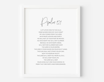 Psalm 121 ESV, I Lift My Eyes Up, Psalm Bible Verse, Bible Verse Print, Scripture Print, Scripture Wall Art, Christian Decor, Bible Art