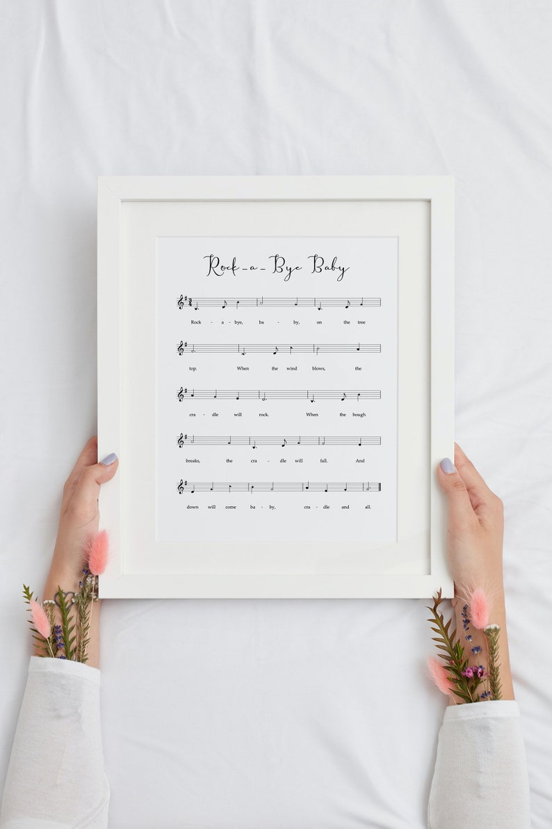 Rock a Bye Baby Lullaby Print Nursery Decor Gender Neutral - Etsy