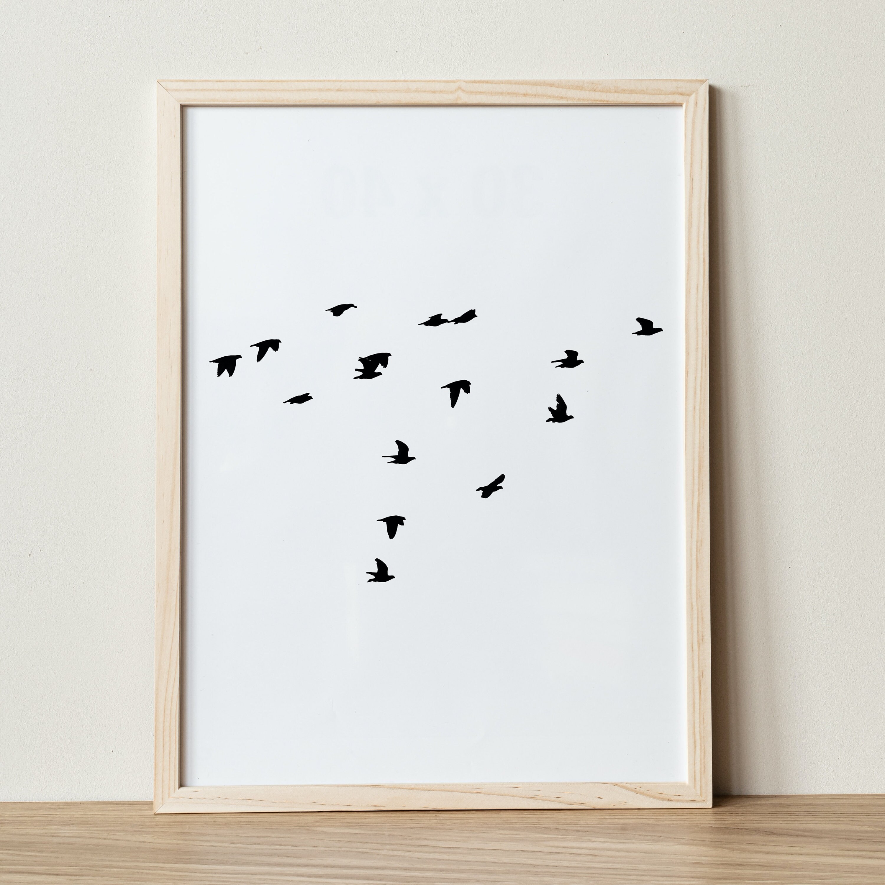 Flying Birds, Minimalist Wall Art, Flock of Birds Print, Minimalist Home, Modern Wall Art