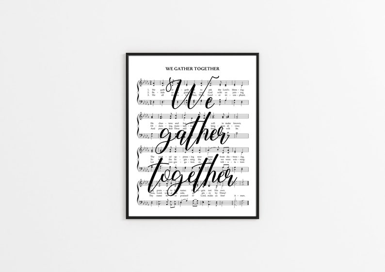 We Gather Together Hymn Hymn Prints Hymn Wall Art Etsy