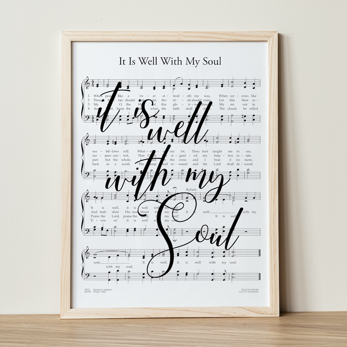 It is Well With My Soul Hymn Print Large Print Sheet Music Etsy
