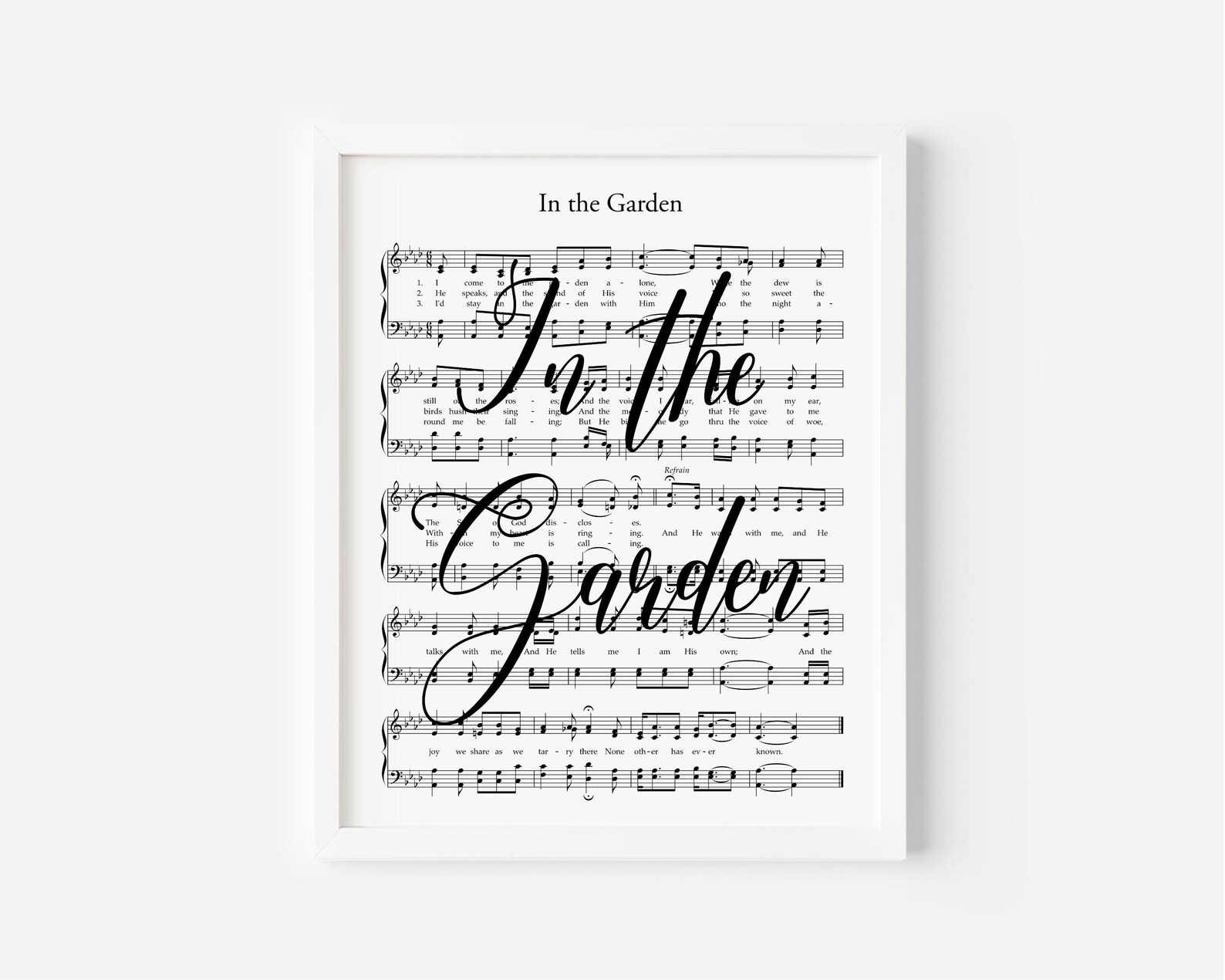 In the Garden Hymn, Hymn Wall Art, Printable Decor, Hymn Prints, Hymn ...