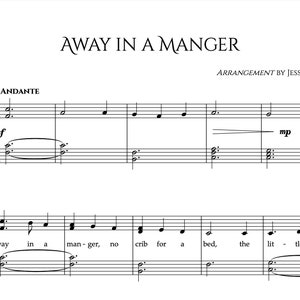 Away in a Manger Easy Piano Sheet Music, Easy Christmas Piano, Beginner Level Sheet Music, Beginner Christmas Piano Songs, Digital Sheets