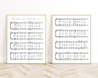 Star Spangled Banner, Hymn Prints, July 4 Decor, USA Wall Art, American Patriot Wall, Digital Hymns, Independence Day, USA National Anthem