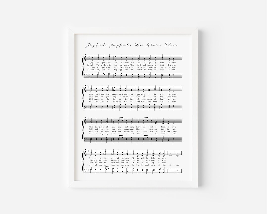 Joyful Joyful We Adore Thee Hymn, Hymn Print, Digital Hymn Page ...
