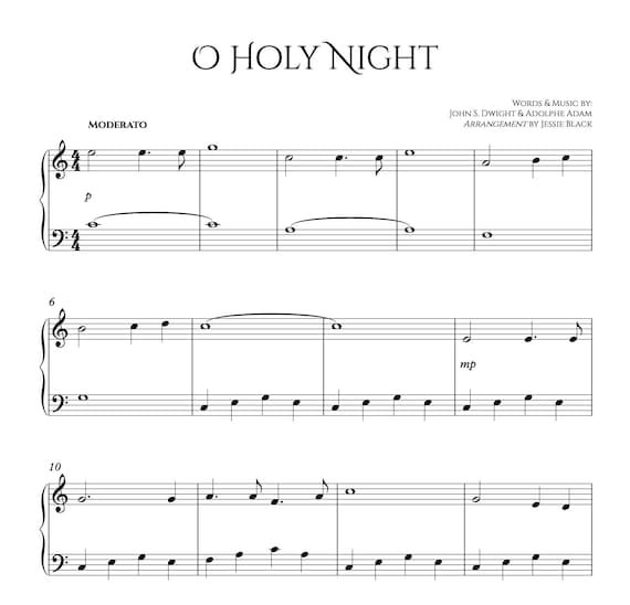 O Holy Night Piano facile, Partitions piano, Partitions piano de Noël,  Musique de Noël pour débutants, Piano de Noël facile, Chant de Noël, PDF -  Etsy France