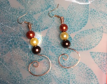 Boucles d’oreilles en perles de bronze