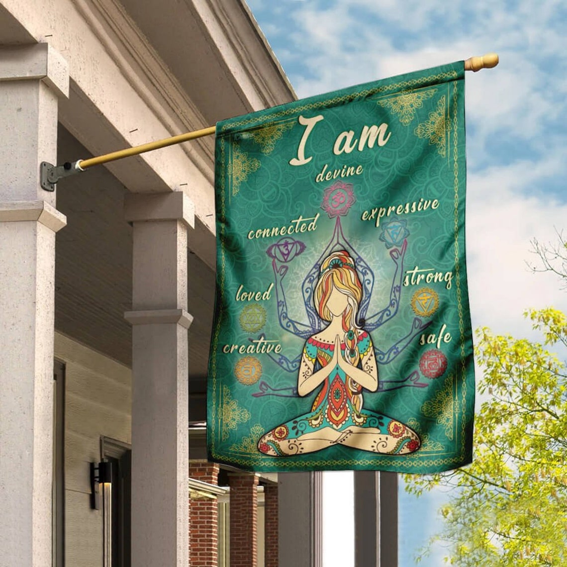 Yoga Flag Meditation Girl Hippie Bohemian GirlChakra | Etsy