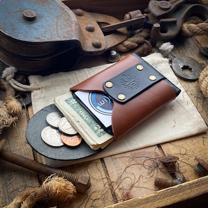 Original Wask Minimalist Wallet - Black and Bourbon