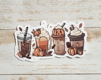 Pumpkin Spice Latte Sticker, PSL Sticker, Fall Sticker, Halloween Sticker, Spooky Sticker, Halloween decor, Laptop Sticker, Pumpkin Latte