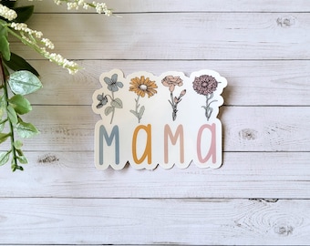 Mama sticker, gift for new mom, push present, Mothers Day Present, gift for Mom, baby shower gift, Gift for gardening mom, Motherhood sticke