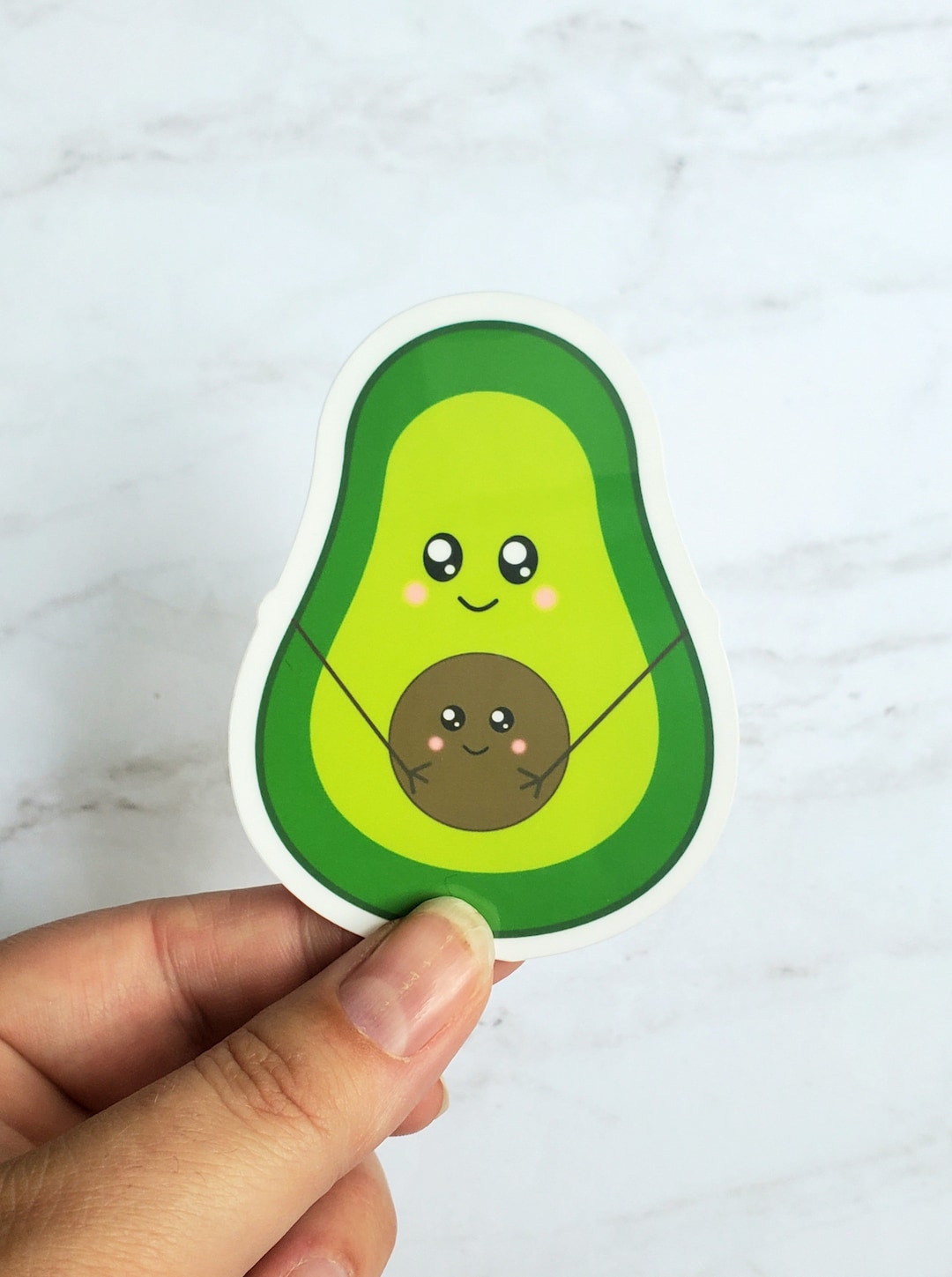 Avocado Sticker, Kawaii Food Sticker, Fruit Sticker, Water Resistant ...