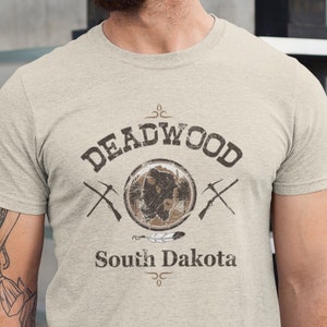 Deadwood Bison Short Sleeve Tee and Sturgis Motorcycle Rally, Front and Back Shirt, South Dakota, Black Hills, Bike Rally Sturgis
