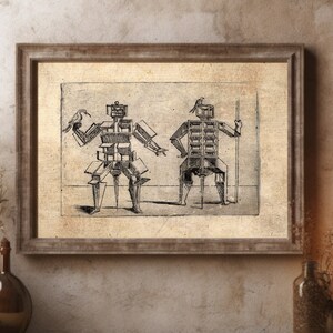 Schräges Poster, Einzigartige Vintage Skizze, Menschliche Figur Zeichnung, Abstraktes Bild, Renaissance Wand Kunst, Ungewöhnliche Kunstwerk, Gothic Bleistift Zeichnung
