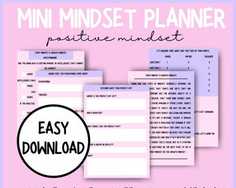 The Mini Mindset Planner | Mindset workbook | Printable mindset workbook | Positive mindset printable