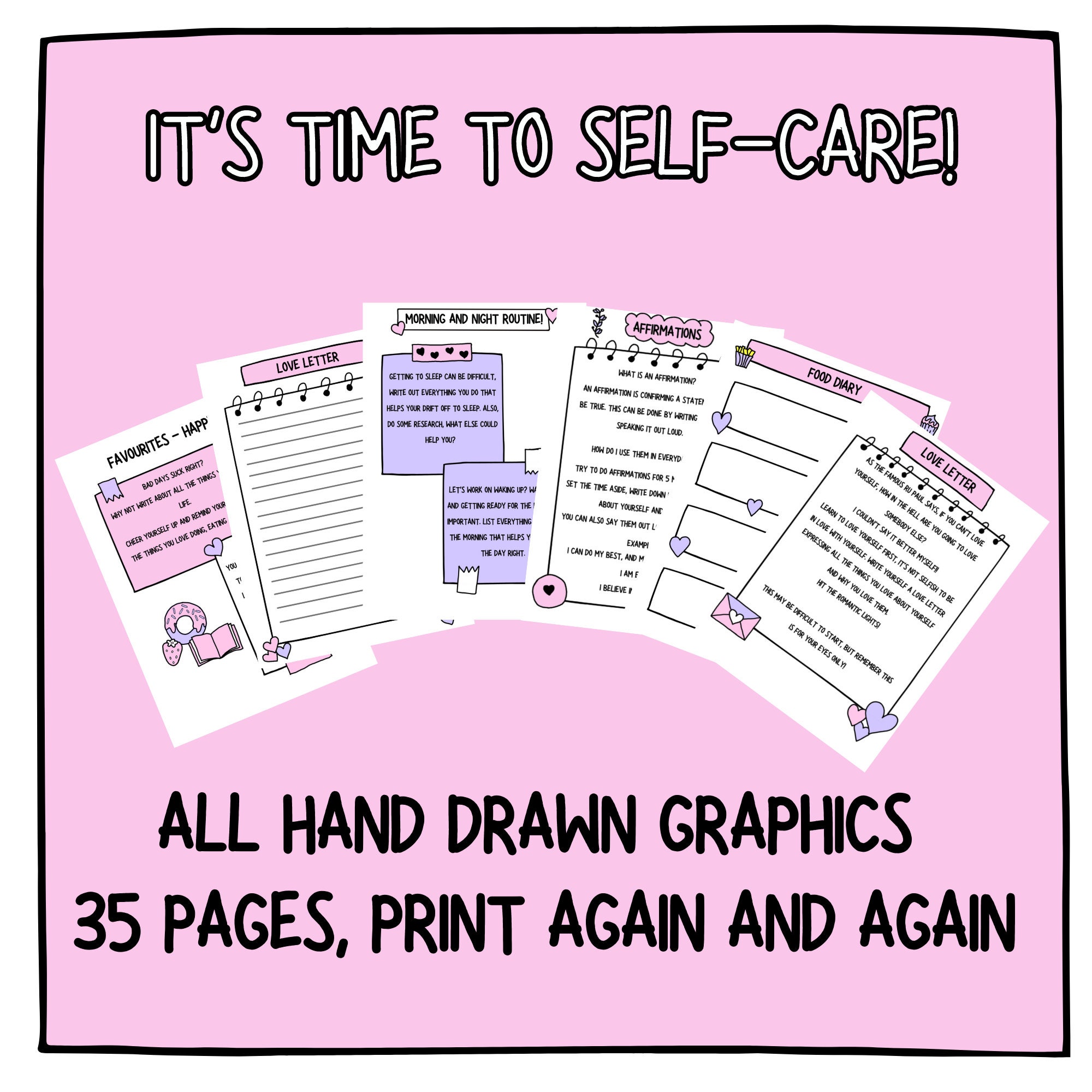 Self-care Workbook Self-love Workbook Self-help Worksheets Printable ...