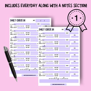A4 A5 Printable Daily Check-in Planner Printable PDF - Etsy