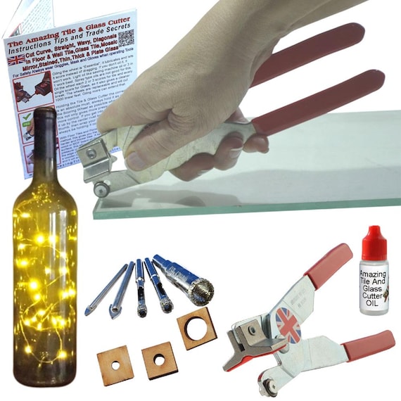 Glass Cutting Kit 1 Glass Drill Bits for Drilling Holes in Wine Bottles and  Glass Blocks to Make Wine Bottle Lamps and Bottle Bird Feeders - Etsy