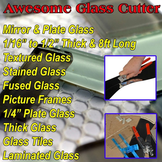 Glass Cutter for Window Glass Cutting Tool with Glass Cutting Oil The Amazing Glass Cutter Is for Beginner or Professional Running Pliers Built Into