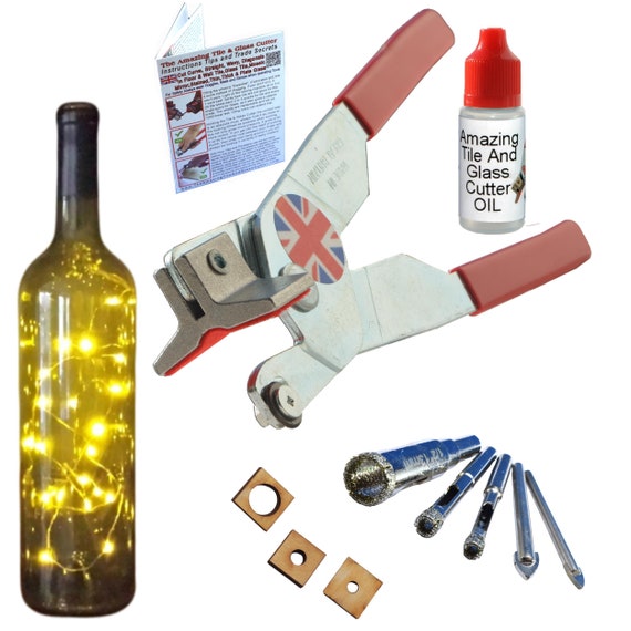 Glass Cutter for Cutting Mirrors Stained Glass and Thick Glass with Glass  Cutting Oil and Easy Instructions