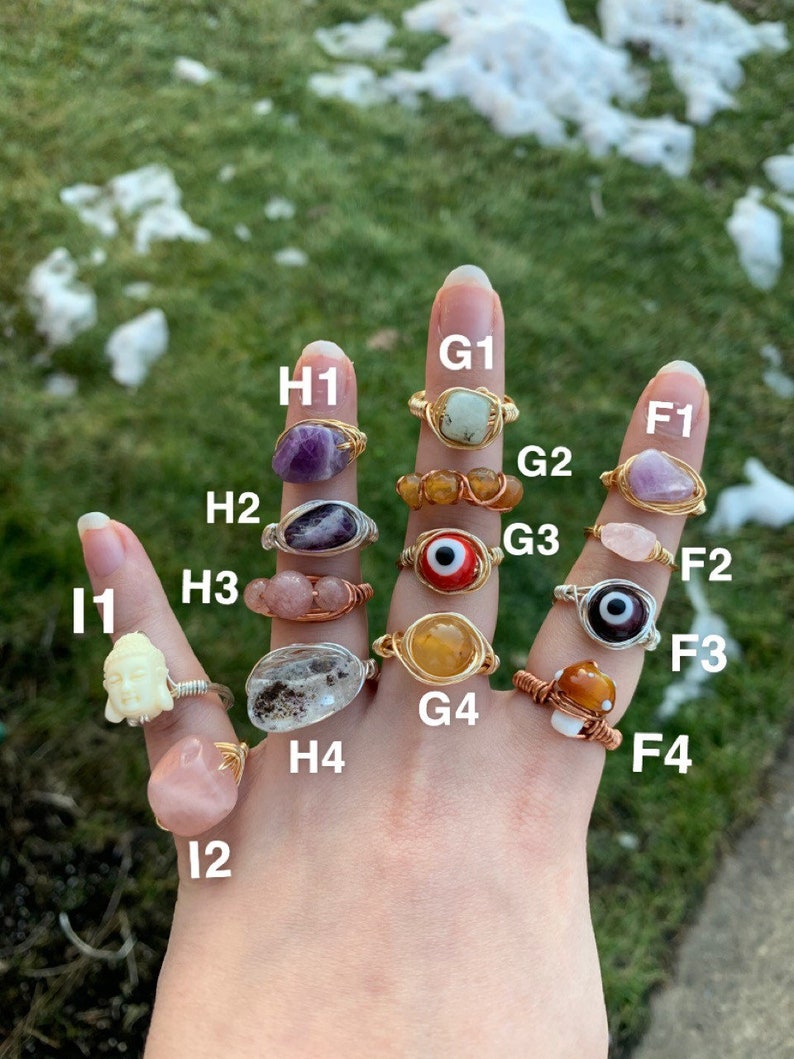 Crystal /& Bead Wired Rings