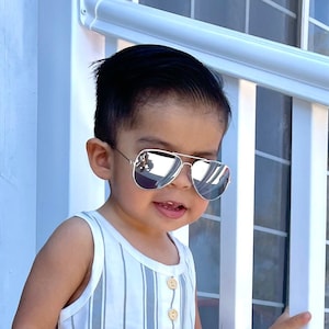 Baby + Toddler Sunglasses | Mirrored Aviator Sunnies | Boy + Girl Sunglasses