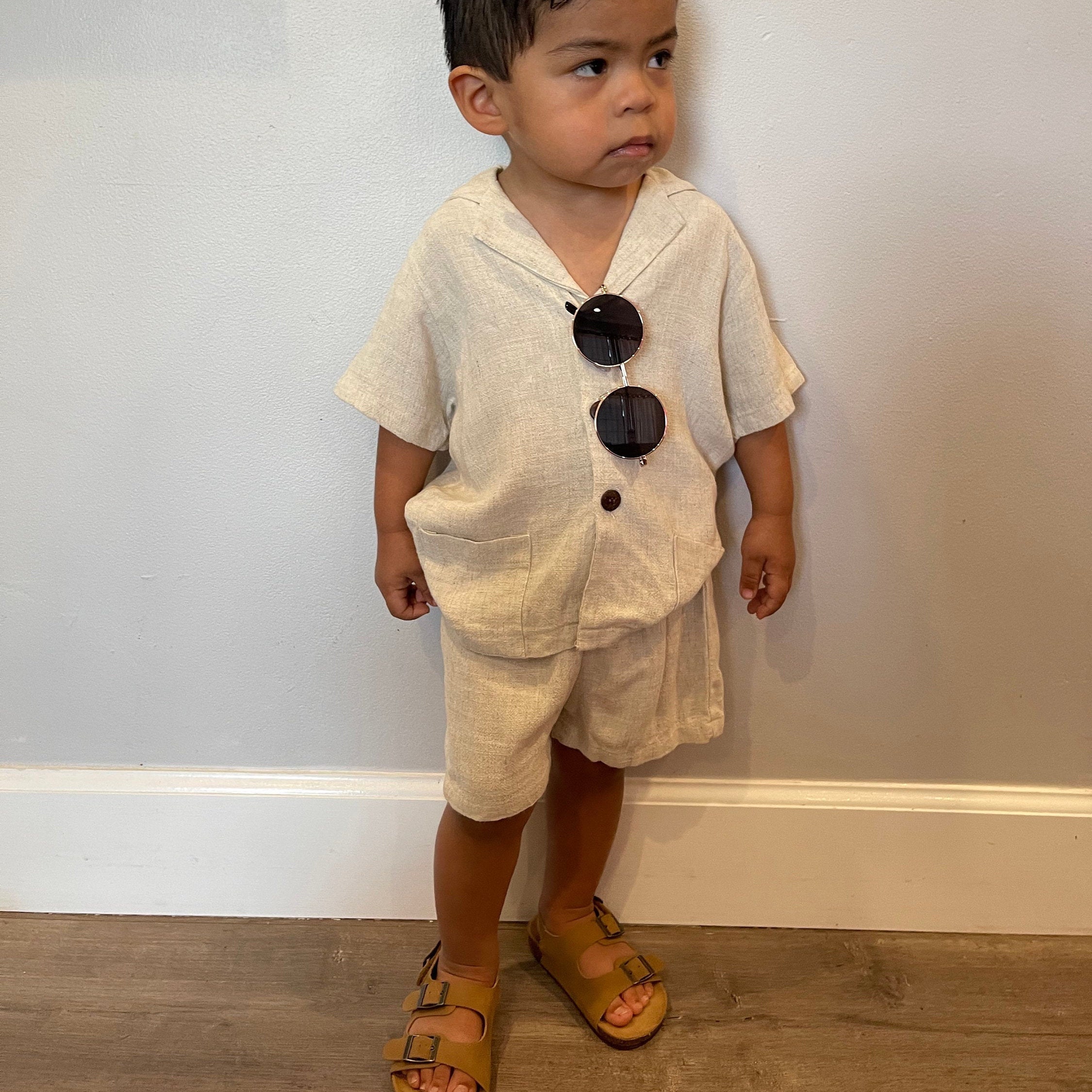 Kids linen set toddler boy summer outfit summer wedding Etsy
