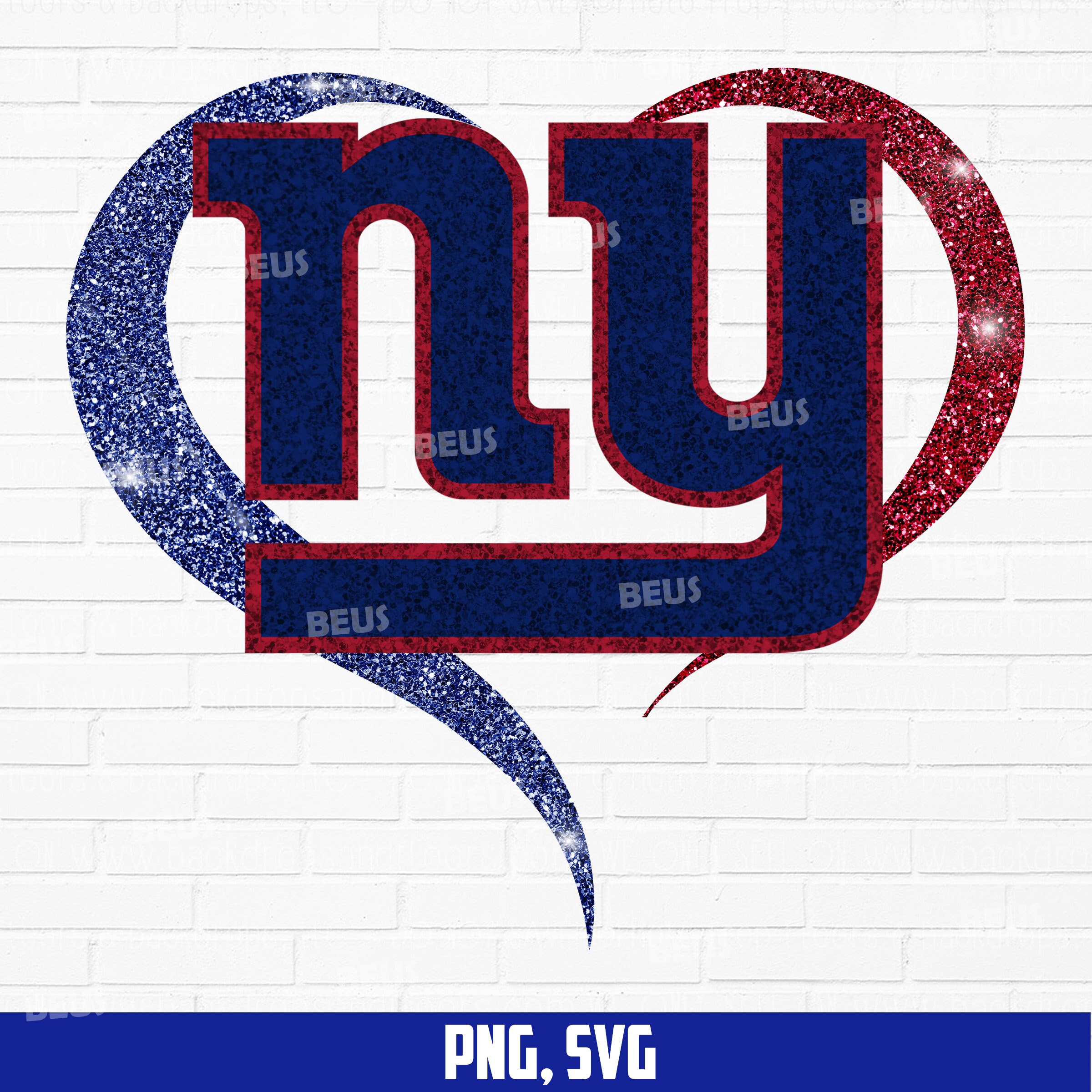 Digital Download New York Giants Logo NFL png Heart Glitter Etsy