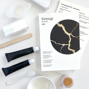 Kintsugi Repair Kit Restore Ceramics With Gold Powder self care gift kintsugi diy kit Japanese Mending Diy Ceramic Bowl Broken Pottery Fix