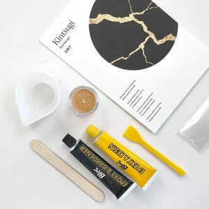 Kintsugi Kit Healing Gift Breakup Recovery Present New Beginning Self Broken Pottery Restoration Gold Ceramic Fix Bowl Diy Craft gold Repair