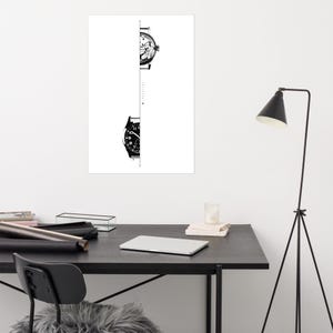 Watch Wall Art Horology Print Minimalist Technical Watch Movement Illustration Draw Mechanical Timepiece Engineering Poster Digital download image 9