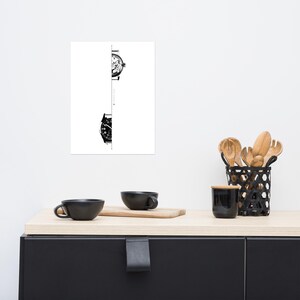 Watch Wall Art Horology Print Minimalist Technical Watch Movement Illustration Draw Mechanical Timepiece Engineering Poster Digital download image 15