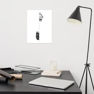 Watch Wall Art Horology Print Minimalist Technical Watch Movement Illustration Draw Mechanical Timepiece Engineering Poster Digital download image 7